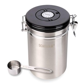 Schramm® coffee jar 1800 ml in 10 colours with dosing spoon height: 18 cm Coffee Canisters Stainless Steel
