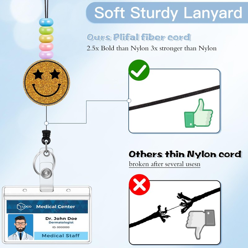 Teacher Lanyards for Id Badges Reel Retractable Keys Holder Cute