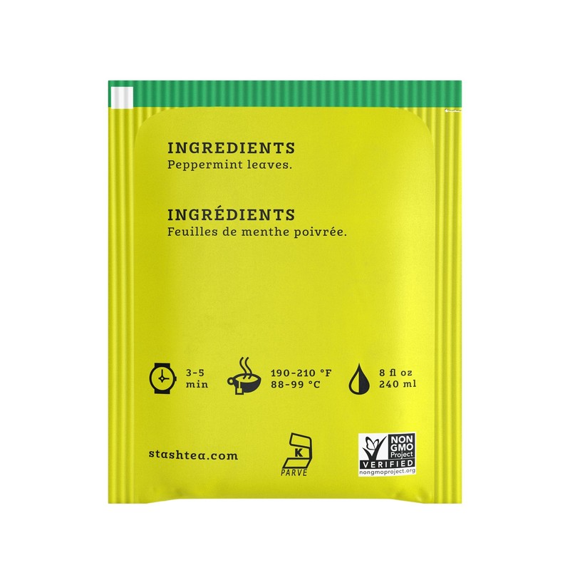 Stash Tea Peppermint Herbal Tea, 6 Boxes of 30 Tea