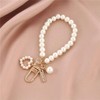1Pc White Women's Imitation Pearl Chain, Golden Car Key Chain