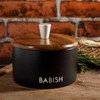 Babish Stoneware Salt Cellar w/Wood Lid - 4" X 3.5"