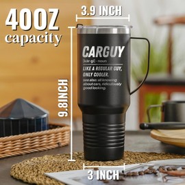 Onebttl Car Guy Gifts for Men Women - Car Lovers or enthusiast Gift - 40oz Stainless Steel Tumbler Cup with Straw & Lid - Noun