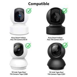 Metal Corner Mount for Kasa Indoor Pan-Tilt Camera EC70/EC71, TP-Link Tapo C200/C201, Max Cover Both Sides of Room, Upside Down or Upright Your Camera, Adhesive Wall Mount with for Indoor Outdoor