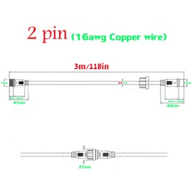 dstfuy 16AWG Waterproof Extension Cable,9.84FT 2Pin Extension Lead Waterproof Cord,IP65 Extension Cable for Solar Spotlights,Garden Spike Lights,LED Strip Lights(2Pin)