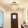 FRIXCHUR 11.8" Crystal Chandelier Chrome Flush Mount Ceiling Light 5
