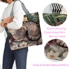 Cat Canvas Tote Bag, Cute-Tabby Shoulder Bag with Zipper for