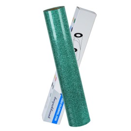 guangyintong Heat Transfer Vinyl Glitter Green HTV Rolls, 12" x 5ft Green Iron on Vinyl for T Shirts, Glitter Green HTV Vinyl for All Cutter Machine Easy to Cut & Weed for Heat Vinyl DIY Design
