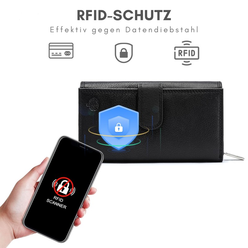 Frentree® Women's Genuine Nappa Leather Wallet Large Leather Wallet with