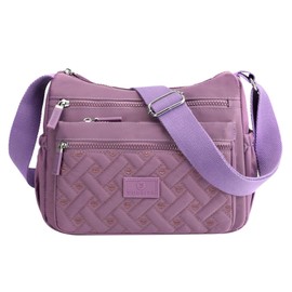 Casual shoulder bag with pockets for women, waterproof shoulder bag, handbag for daily use, travel belt bags, crafts, purple, One Size