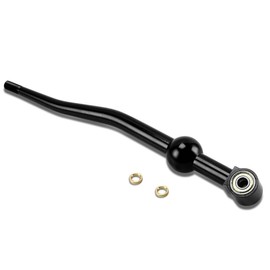 Auto Dynasty Compatible with Civic/Del Sol/CRX/Integra Double Bend Short Throw Shifter (Black)+5-Speed Gear Knob (Red)