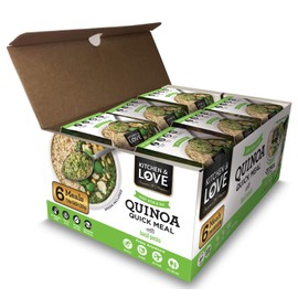 Kitchen & Love Basil Pesto Quinoa Quick Meal 6-Pack | Gluten-Free, Ready-to-Eat, No Refrigeration Required