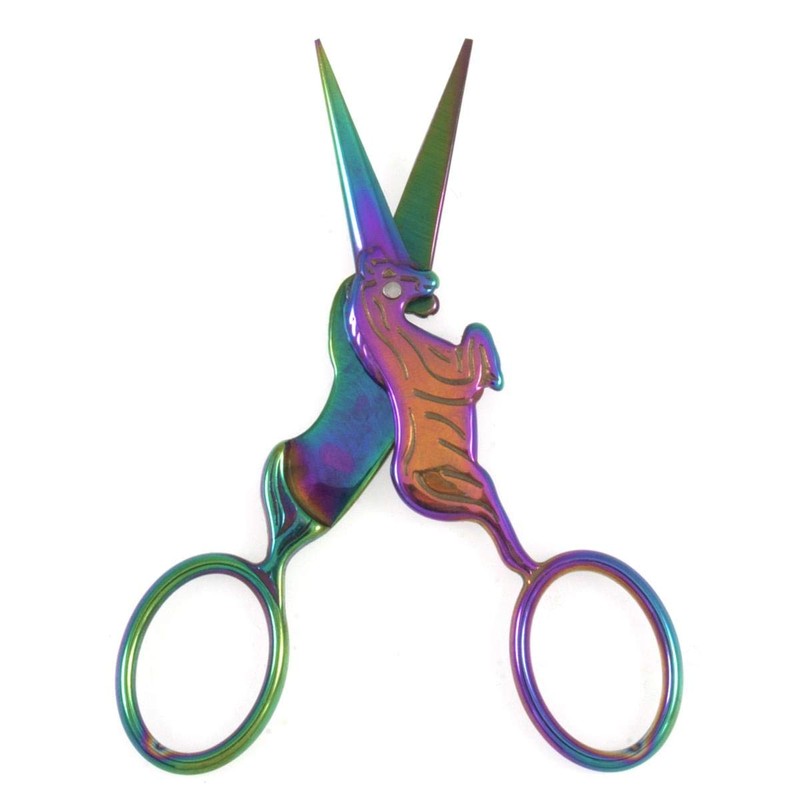Milward Multi-Colour Rainbow Unicorn Embroidery Scissors - 4"/10cm - Sharp