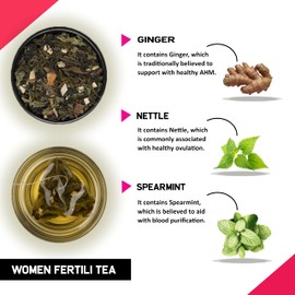 Teacurry Women Fertility Tea - 1 Month, 30 Teabags - Helps to Boost Natural Fertility, Improve Hormonal Imbalance, Preconception Support - Women Fertili Tea