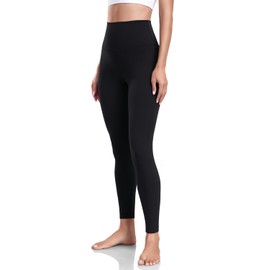 HeyNuts Pure&Plain Yoga Pro 7/8 Leggings for Women, High Waisted Compression Tummy Control Workout Buttery Soft Pants 25'' Black XL(14)