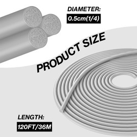 120FT Backer Rod 1/4 Inch Diameter Backer Rod Filler Weather Strip Seal Saver Concrete Expansion Joint for Gaps and Joints(1/4Inch x 120Feet)