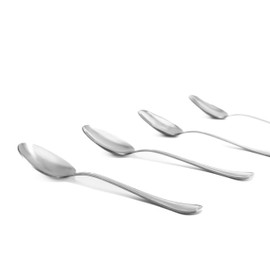 zanetti Set of 12 Coffee Spoons Made of 18/C Stainless Steel, Leonardo Model, Polished and Robust Steel, Pack of 12, Made in Italy
