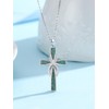 KiiKii Turquoise Cross Necklace 925 Sterling Silver Infinity Cross Necklaces