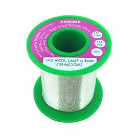 Lead Free Solder Wire 0.5 Pound, Tiny Solder Wire 0.5mm, Fine Solder Wire Gauge 0.02inch, 228g No Lead Electronic Flux Core Alloy Soldering Wire Sn99 Ag0.3 Cu0.7