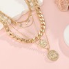 MJartoria Gold Layered Necklaces for Women Trendy Retro Coin Pendant