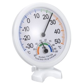 PATIKIL 75 mm Indoor Thermometer Hygrometer Mini Temperature Humidity Meter White