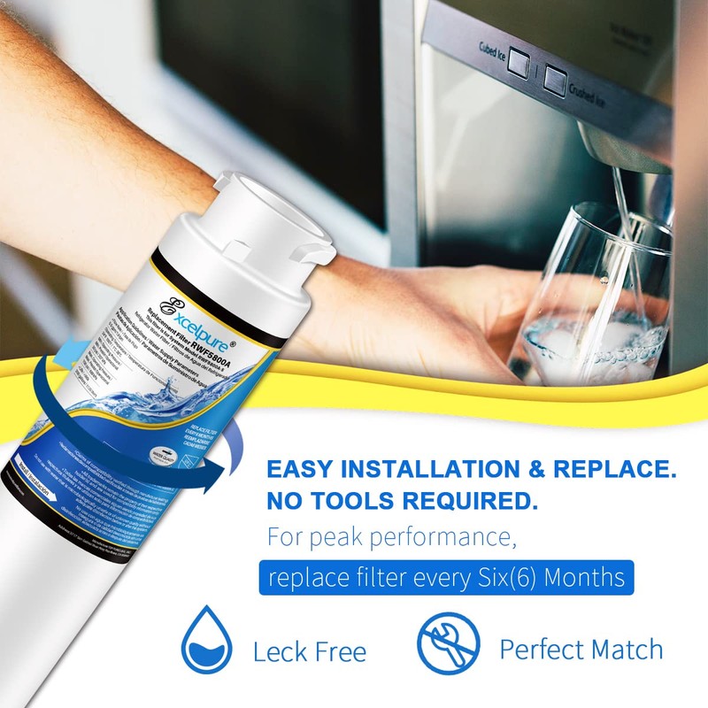 EXCELPURE RWF5800A Refrigerator Water Filter Replacement For Frigidaire EPTWFU01, EWF02,