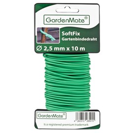 GardenMate Gartendraht 2,5 mm x 10 m mit Gummi ummantelt gummiert geschäumt