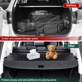 Telimocy Retractable Cargo Cover Fit For 2024 Subaru Crosstrek,Rear Trunk Cover For 2024 Subaru Crosstrek Luggage Shielding Shade,Carbon Fiber/Black