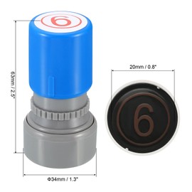 PATIKIL Number Stamps Self Inking, Numeral 6 Number Stamp Teacher Stamp Initial Stamp Ink Stamp for Class Notebook Scrapbooking DIY Craft Style 2, Red Ink