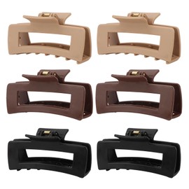 6Pcs Silicone Soft Flexible Claw Clip, Medium Non-Slip Claw Clips for Women, Strong Hold Cloud Clip (Neutral Colors)