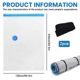 Vacuum Bags for Mattresses, 240 x 130 cm, Storage Bag for Mattress, Large Vacuum Bags, Mattresses Vacuum Bags, Clothes Bag, Vacuum for Mattresses up to 200 x 150 cm, Moving, Transport, Space-Saving