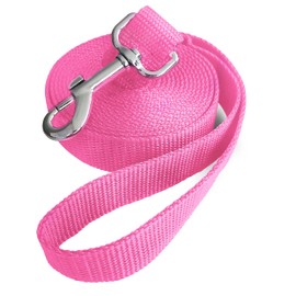 Jeckpat 10ft Pink Dog Leashes Long Line Training Dog Leash,for Large,Medium and Small Dogs,Long Dog Lead,for Training,Backyard,Camping,or Play,Great for Parks and Fetch (10FT, Pink)