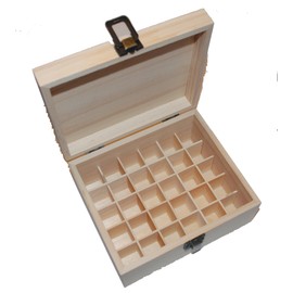 Calmer Solutions Wooden box for 10ml Essential Oils - 30 compartments - Home or Portable use - Essential Oil Present