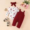 LUJENGEFA Newborn Infant Baby Girls Clothes Long Sleeve Rompers+ Suspender