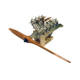 Model Airways Curtiss OX-5 V8 Aircraft Engine 1917 Scale 1:16 - Metal & Wood Model Building Kit for Adults