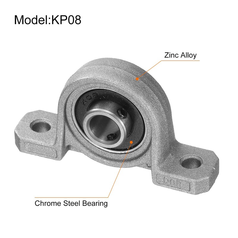 sourcing map 2pcs KP08 Pillow Block Bearings 8mm Bore Bearing