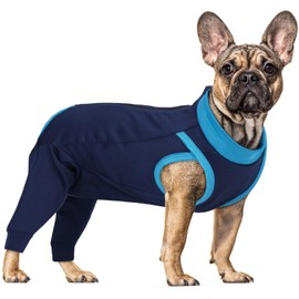 PUMYPOREITY Dog Surgery Recovery Suit, Dog Recovery Suit Female Dog Recovery Suit Rear Legs Female Dog Surgical Suit Postoperative Clothing for Dogs(Navy blue, S)