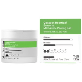 Watti Poskin Collagen Houttuynia cordata exosome slightly acidic peeling pad, 1 piece, 60 sheets / 와티포스킨 콜라겐 어성초 엑소좀 약산성 필링패드, 1개, 60매입