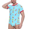 Landofgenie Men's Bodysuit Onesie Pyjamas Short Sleeve Romper for Men