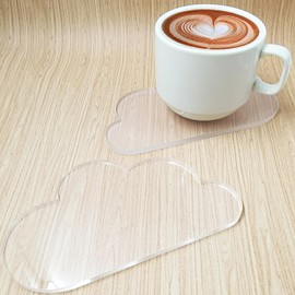 Acrylic Cloud Coaster - Cloud Shaped Drink Holder, Irregular Coasters for Home & Office Decor, Desk Accessories for Women (Tabletop Protection, Jewelry Tray, Housewarming, Christmas, Birthday)