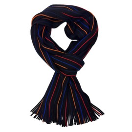 Rotfuchs Knitted Scarf Women's Winter Scarf Men's Scarf Stripes Black Blue Orange Made in Germany, multicoloured