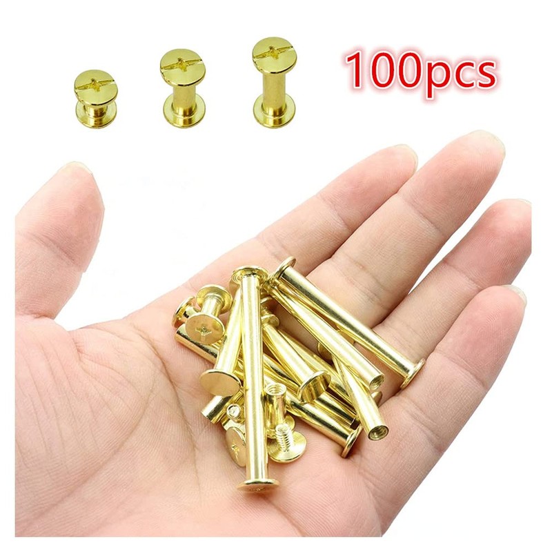 Wanfoou 100 Sets Binding Chicago Screws,5 Size Screw Posts Bookbinding