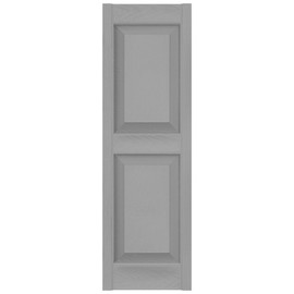 Ekena Millwork Lifetime Vinyl LP2S12X07500PG Standard Two Equal Panel Vinyls, Raised Panel Vinyl Shutters, w/Installation Shutter-Lok's & Matching Screws (Per Pair), 12"W x 75"H, Paintable