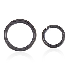 NICENEEDED 2 PCS Titanium Keychain Rings, Black Split Side Pushing Carabiner Keyrings Holder for Women Men, Heavy Duty Quick Release Key Ring Organizer for Key Chains