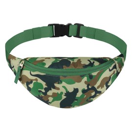 Vipdeal Dinosaur Kids Fanny Pack for Boys, Travel Small Waist Bag Crossbody Belt Bag for Little Boys Toddler Cute Fanny Bag, Camo