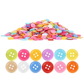 1000 piezas botones de colores mezclados plástico redondo 4 agujeros para manualidades artesanal costura sobretodo 15mm