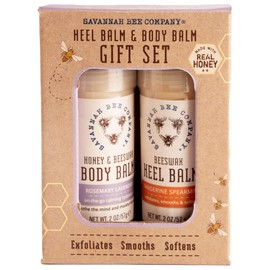 Savannah Bee Heel & Body Balm Duo Gift Set - Beeswax Heel Balm and Honey and Beeswax Body Balm, for Healthy and Hydrated Skin