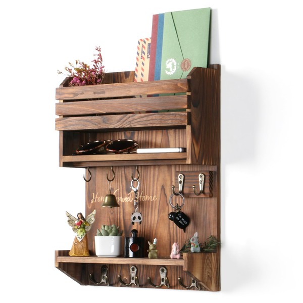 HEKFL Key Holder, Wall Mounted Mail Organizer, Keys Holder on