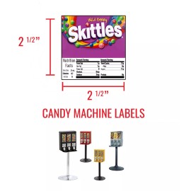 Unbranded (6) CANDY VENDING MACHINE STICKERS LABELS - NUTRITION INFO - M&Ms - Skittles
