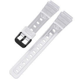Lijinlan Replacement Watch Band for Casio F-91W/F-105/F-84/F-94, Soft TPU Sport Strap for Casio F91W Series Watch Wristband (White)