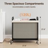 ELYKEN Laundry Hamper 3 Section, 120L Rolling Laundry Sorter with